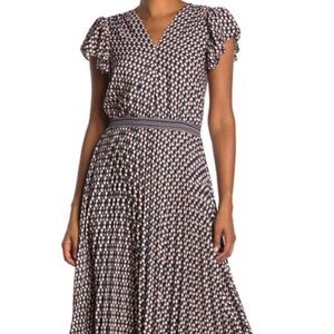 NWT Max Studio Flutter Sleeve Pleated Midi Dress